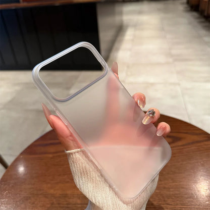 Ultra-Thin Clear iPhone Case - Transparent HD Hard PC Slim Matte Frosted Cover for iPhone 12–18, Plus, Air & Pro Max Models
