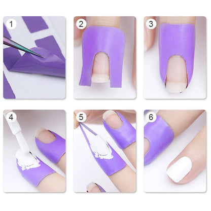U-Shape Nail Form Guide Sticker - Stripping Tape for Anti-Splash Nail Protection, Creative Fingerprint Stickers for Finger Skin Protection