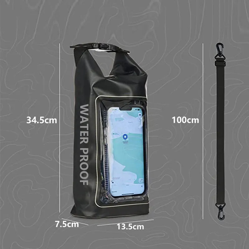 2L Touch Screen Waterproof Dry Bag: for Trekking, Drifting, Rafting, Surfing, Kayaking - Outdoor Sports Camping Equipment XA394Q