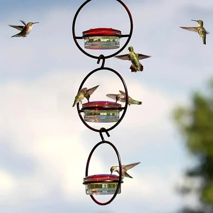 Circular Hanging Hummingbird Feeder – Water Feeder for Birds, Perfect for Gardens and Courtyard Bird Supplies