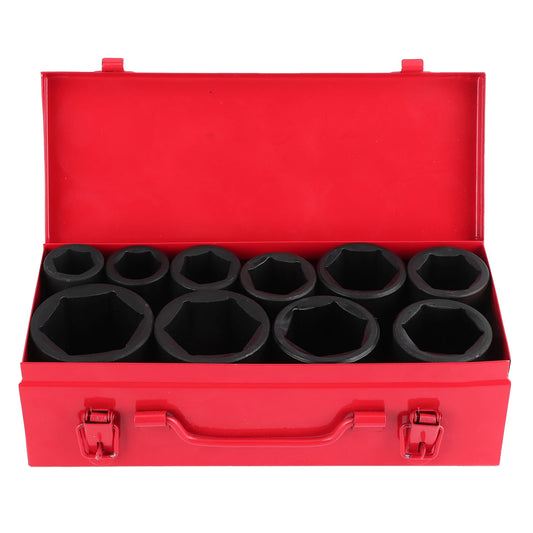 10PCS Metric Deep Impact Socket Set - 3/4-Inch Drive 6-Point Auto Repair Tools 22-50mm