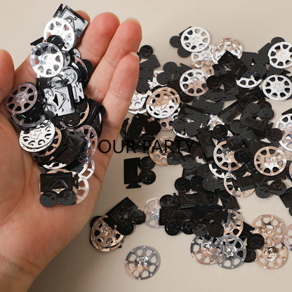 Cinema Film Sequin Confetti - 15g Movie-Themed Table Scatter for Film Festivals, Movie Nights, and Birthday Party Decorations