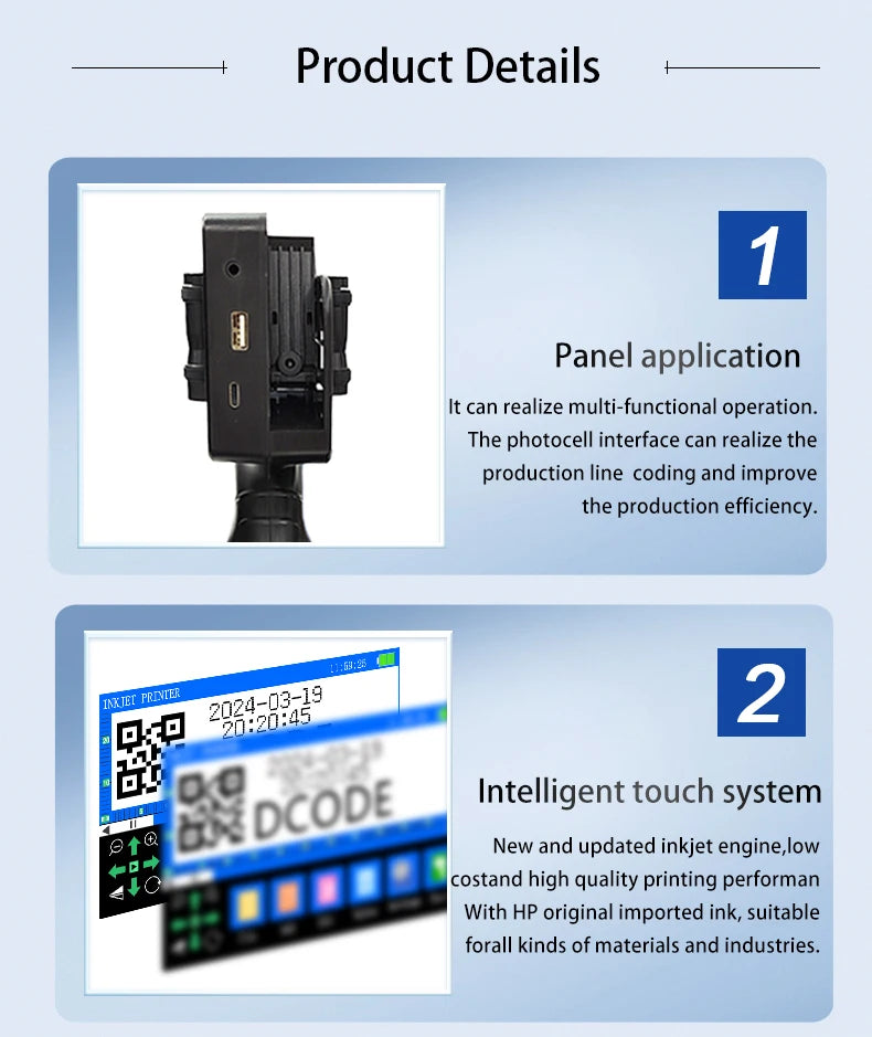 DCODE 1755PLUS Portable Handheld Inkjet Printer – 12.7mm Text, QR, Barcode, Logo & Date Printing Machine