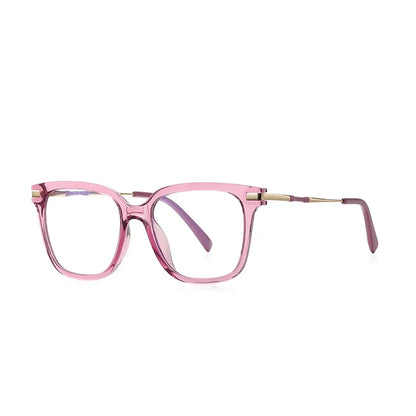 VICKY Women’s Reading Glasses - Anti Blue Light Geometric Pink Frame Prescription Eyewear PFD2129