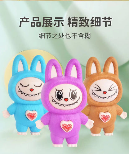 Labubu Cartoon Q-Version Face-Changing Doll Keychain – Kawaii Backpack Toy & Stress Relief Gift