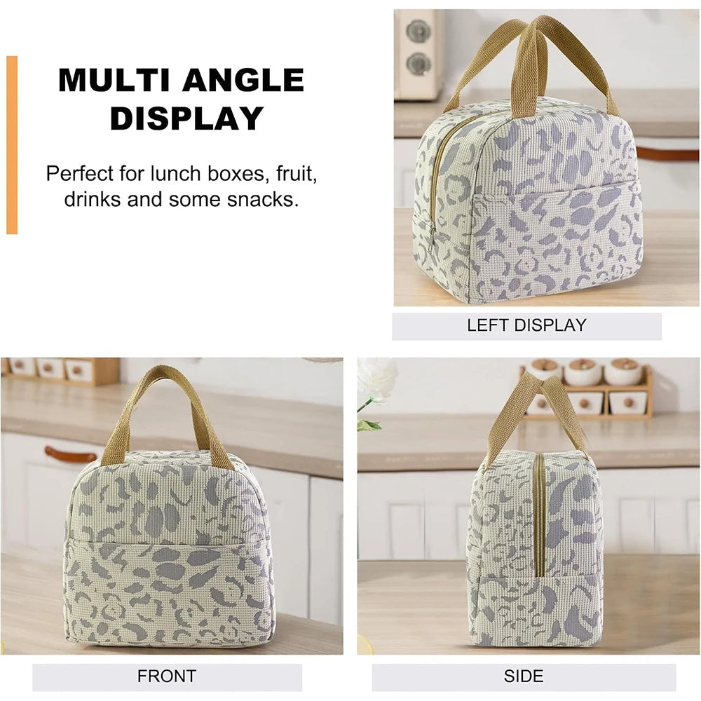 Ink Pattern Insulated Lunch Bag - Bento Box Cooler Tote with Ice Pack for Travel & Picnic