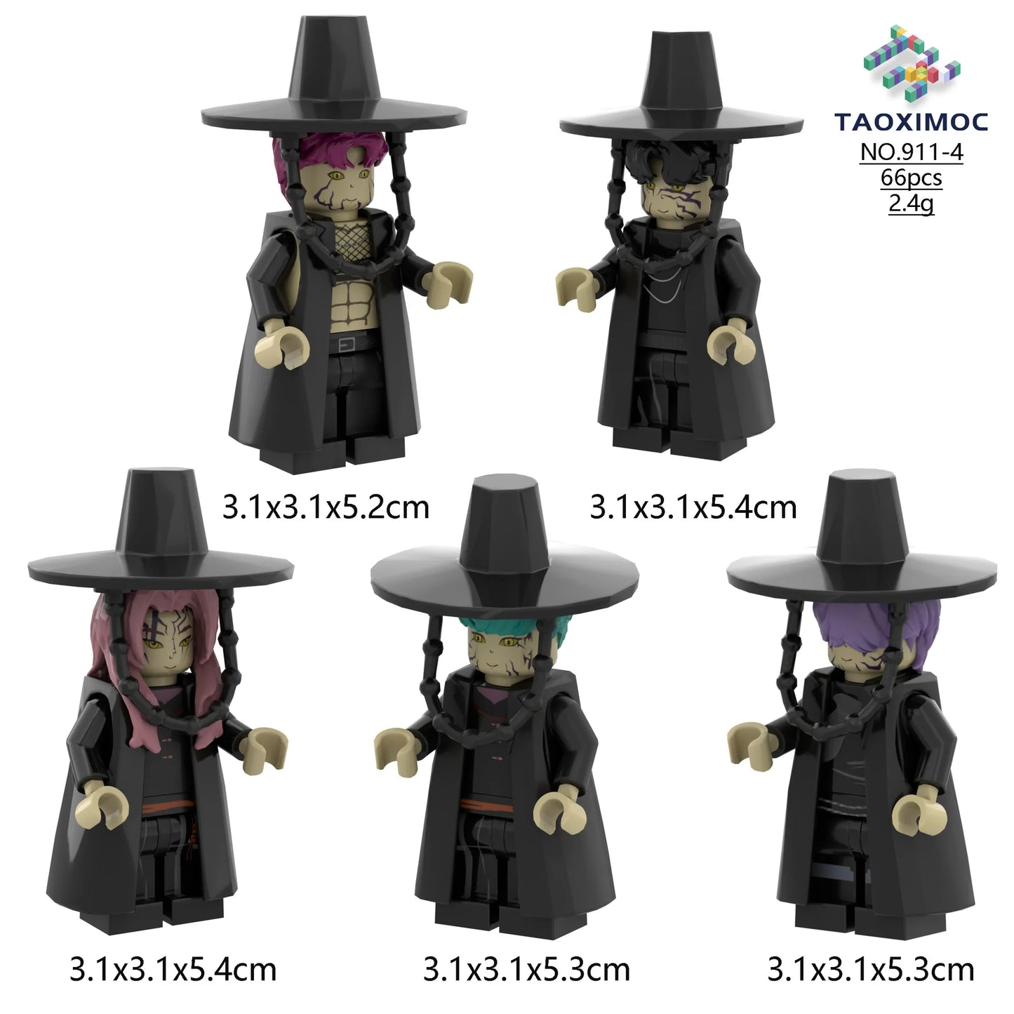 Demon Hunters SAJA K-Pop 5-Piece Building Block Figure Set – Male Group Collectible Toy