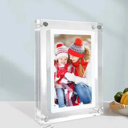 Acrylic Digital Photo Frame - 5/7 Inch, Vertical IPS Screen, 2G Memory, 1000mAh Battery