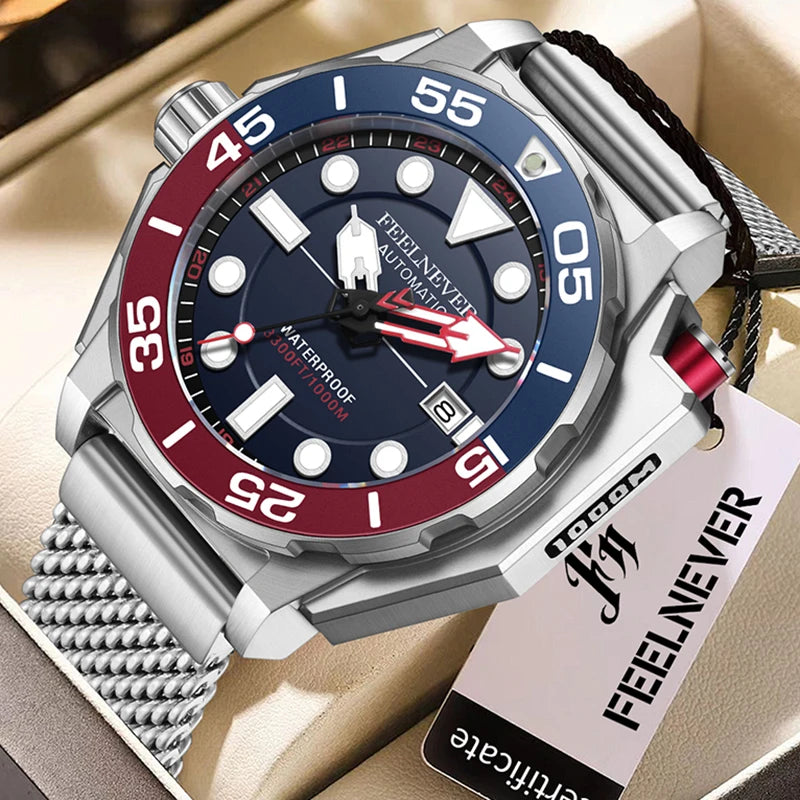 FeelNever Luxury Automatic Watch for Men – Fashion Business & Military Mechanical Waterproof Wristwatch