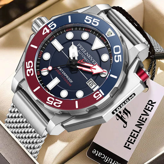 FeelNever Luxury Automatic Watch for Men – Fashion Business & Military Mechanical Waterproof Wristwatch