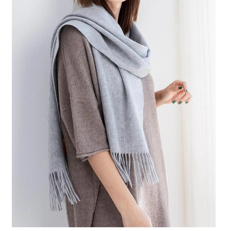 Solidlove Women’s Wool Winter Scarf – 100% Wool Cashmere Poncho Wrap, Fashionable Adult Scarf for Ladies