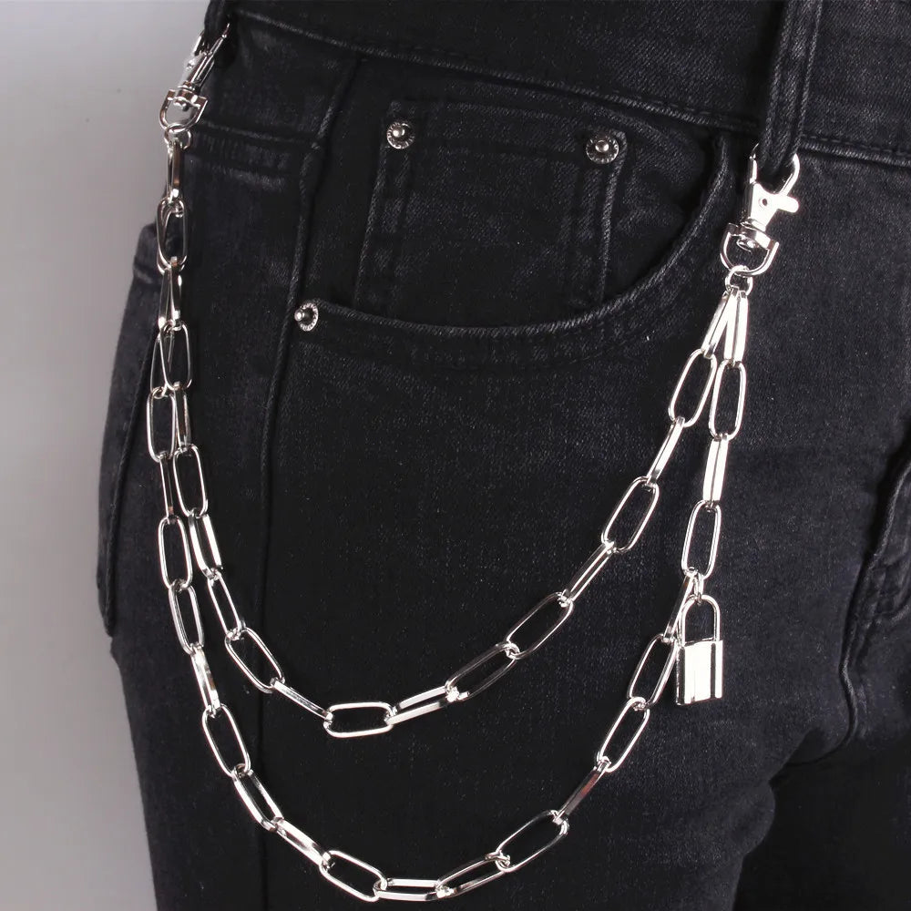 Vintage Metal Tassel Keychain – Long Rock Hipster Pant & Jean Clip Accessory for Women