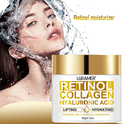 Retinol Face Cream - Collagen & Hyaluronic Acid Moisturizer for Wrinkle Care, Hydration & Skin Firming