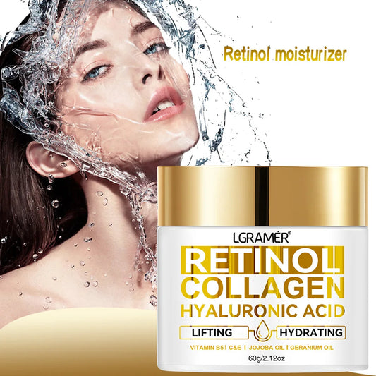 Retinol Face Cream - Collagen & Hyaluronic Acid Moisturizer for Wrinkle Care, Hydration & Skin Firming