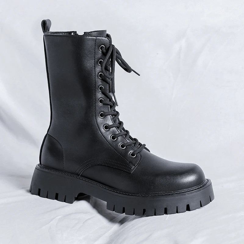 Luxury Brand Men's High Top Boots – Designer Leather Casual, Business & Outdoor Work Boots for Men