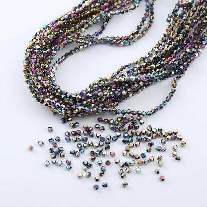3/4mm Crystal Bicone Glass Beads - White Loose Faceted Beads for DIY Bracelets, Earrings & Jewelry Making