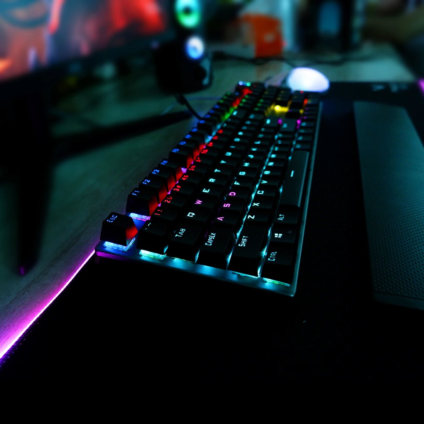AULA F2088 Mechanical Gaming Keyboard – 104 Keys, Anti-Ghosting, Brown/Blue Switch, Wired RGB Backlit for PC & Laptop