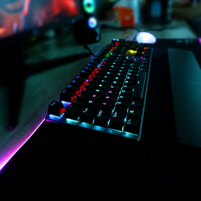 AULA F2088 Mechanical Gaming Keyboard – 104 Keys, Anti-Ghosting, Brown/Blue Switch, Wired RGB Backlit for PC & Laptop