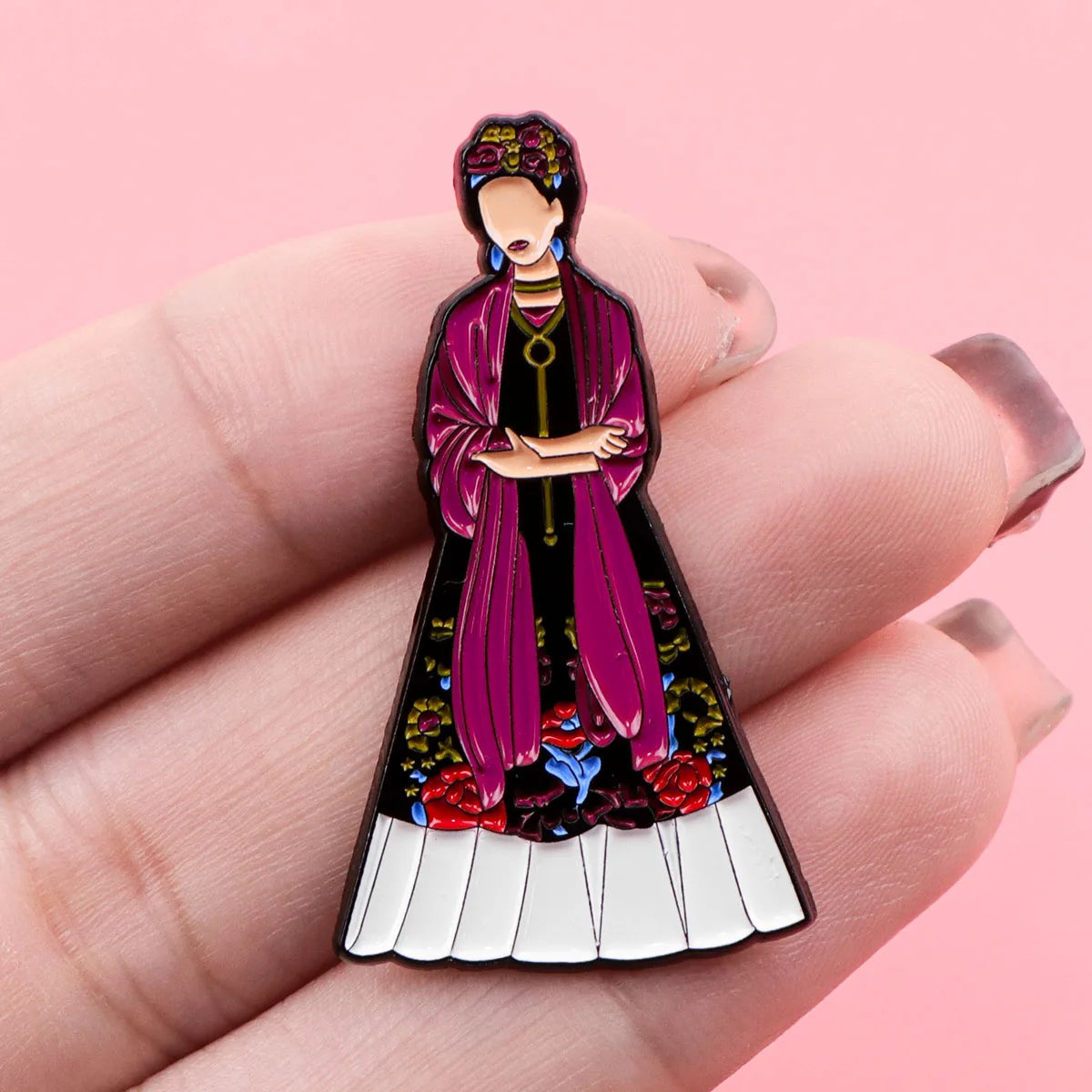 Feminism Mexican Painter Enamel Pin – Cartoon Figure Lapel Brooch for Backpack, Clothing & Accessories, Fashion Jewelry Gift