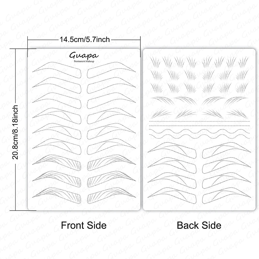 Microblading Practice Skin Sheets — Eyebrow Segment Tip Joint Texture for Semi-Permanent Makeup Training