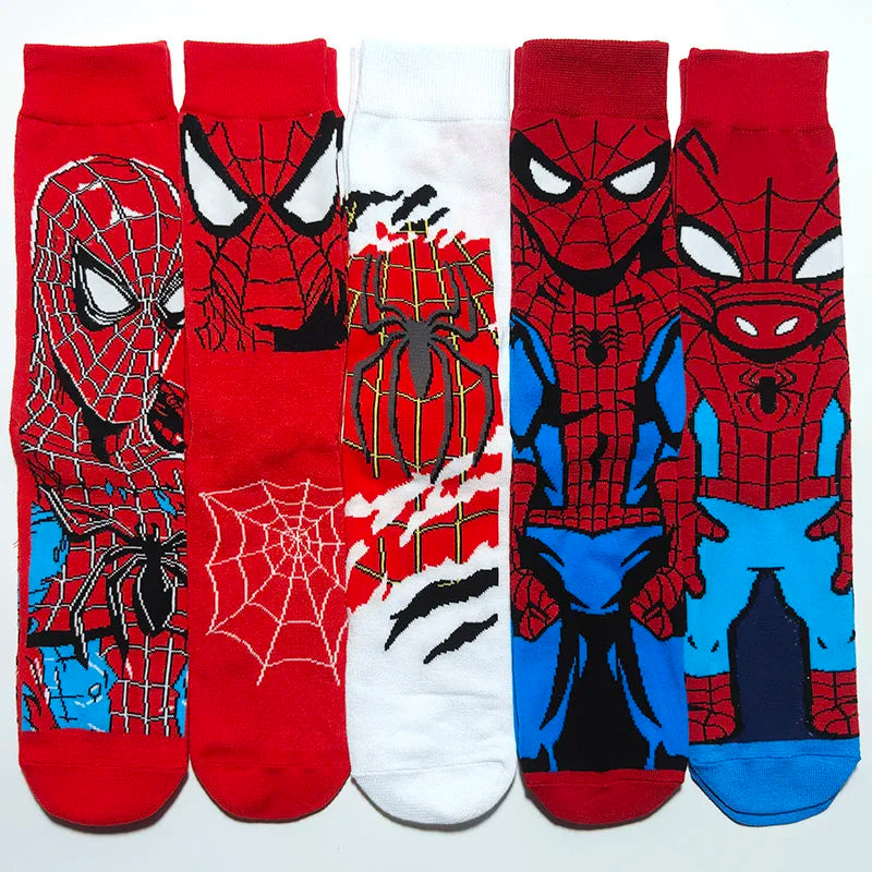 Cartoon Anime Crew Socks - 5 Pairs Unisex Hip Hop Street Style Novelty Casual Socks for Men and Women