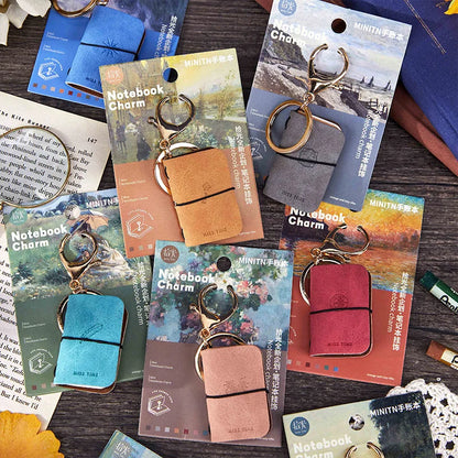 Mini PU Journal Keychain - Portable Leather Diary & Backpack Notebook Charm