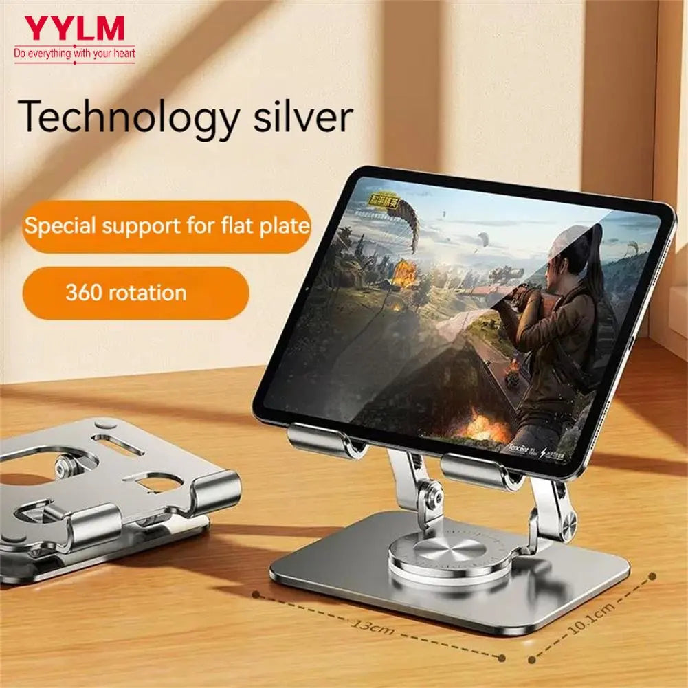 Aluminum Alloy Laptop & Tablet Bracket – Multifunctional Desktop Stand, 360-Degree Rotation, Foldable Lazy Bracket