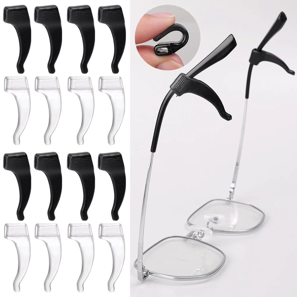 Anti-Slip Silicone Ear Hooks for Glasses | Elastic Eyewear Grip, Temple Holder & Fastener Accessories