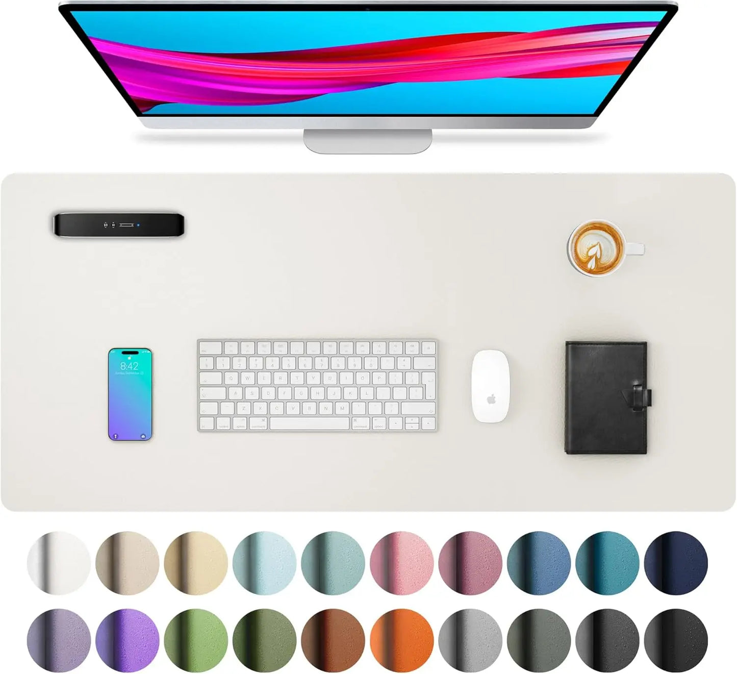 Large Waterproof PU Leather Desk Mouse Pad – Gaming Keyboard Desk Mat, Office Writing Surface Protector for Home & Work Setup