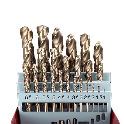 M35 Cobalt Twist Drill Bit Set – HSS-Co Straight Shank Metal Drill Kit for Stainless Steel, Iron & Woodworking Use