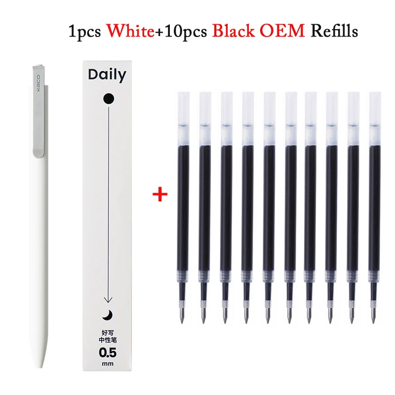 KACO Metal Clip Gel Pen - 0.5mm Black Ink Quick Dry Signature Pen with 800M Smooth Writing Capacity