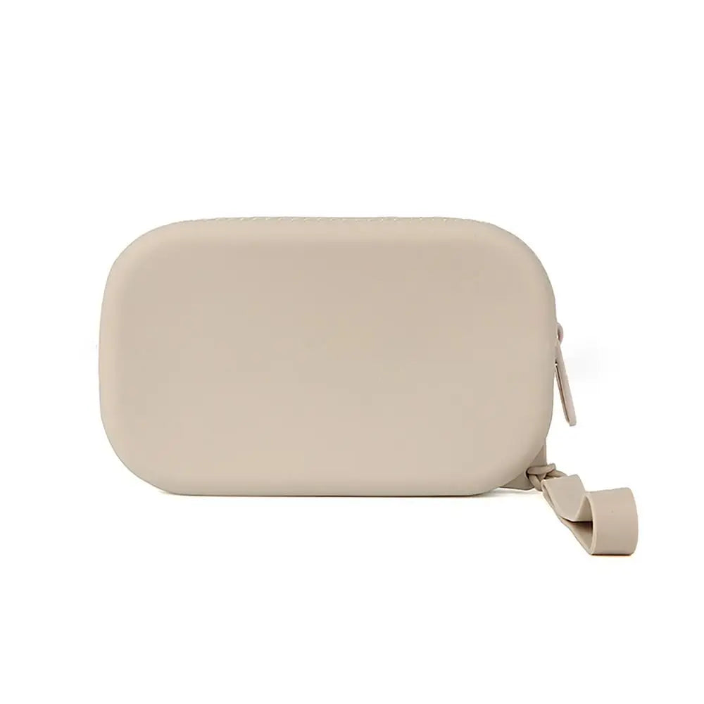 Silicone Cosmetic & Organizer Bag — Vintage Waterproof Zipper Pouch for Earphones, Coins, Travel, Women & Girls