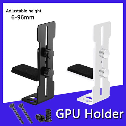 Adjustable GPU Support Bracket - Metal Graphics Card Holder with Fan Support Mount for PC Chassis