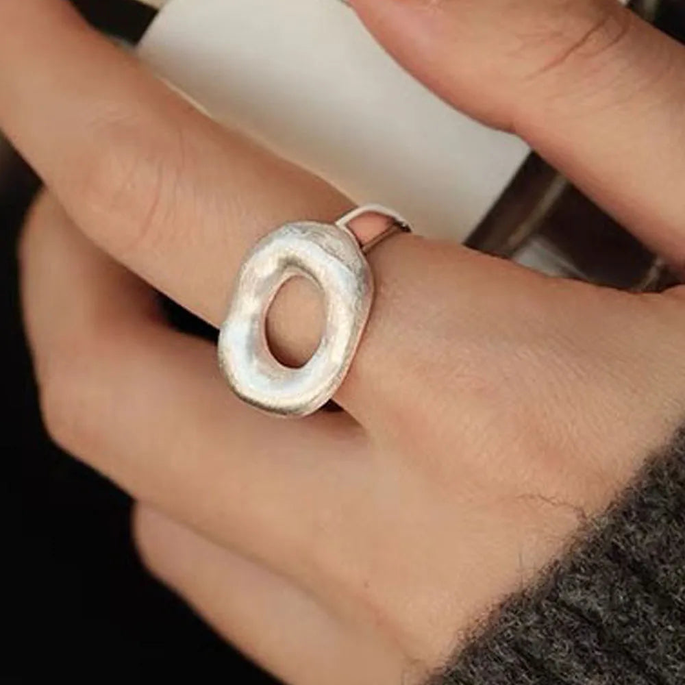 925 Sterling Silver Geometric Ring — BF CLUB Fashion Handmade Ring for Women, Party & Christmas Gift