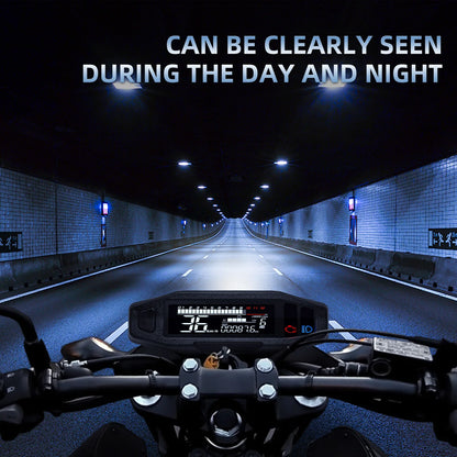 AD Universal Motorcycle Digital Speedometer – LED Tachometer Dashboard Instrument Panel with LCD Display & Y Bracket