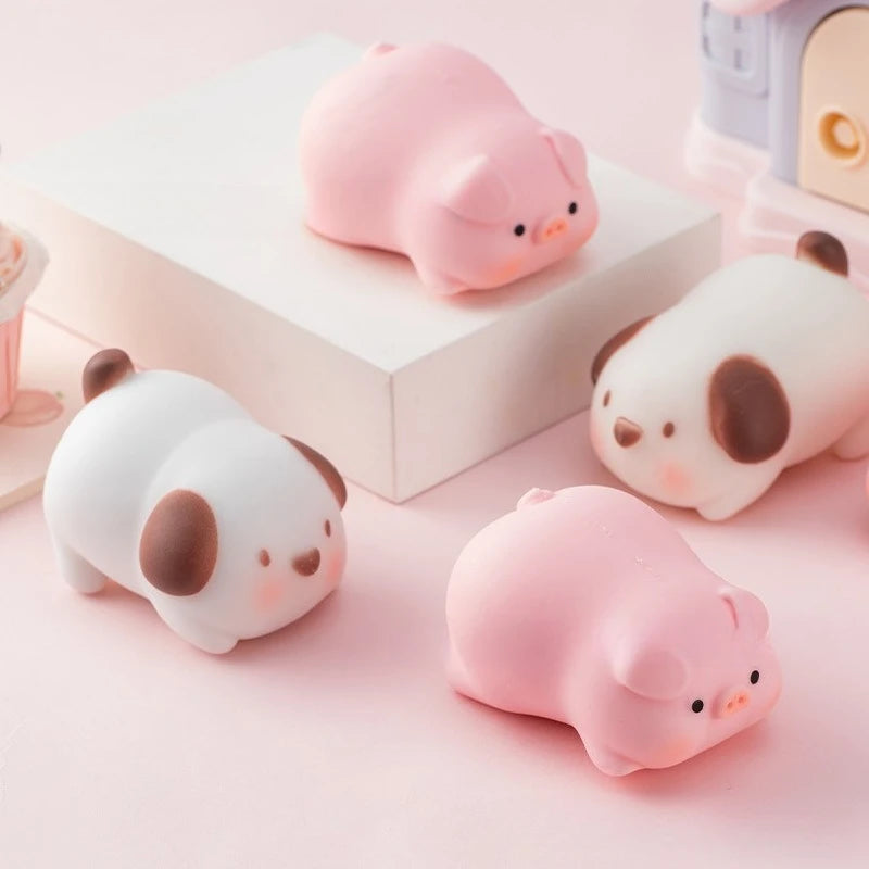 Funny Pulling Pets Squishy Toy – Stretchy Puppy & Piggy Stress Ball for Kids & Adults