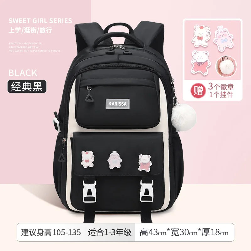 Girls’ School Backpack Set – Kawaii Water-Resistant Bookbags for Elementary Kids, Primary School Bag