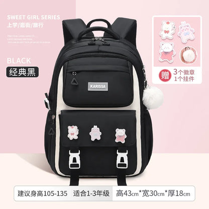 Girls’ School Backpack Set – Kawaii Water-Resistant Bookbags for Elementary Kids, Primary School Bag