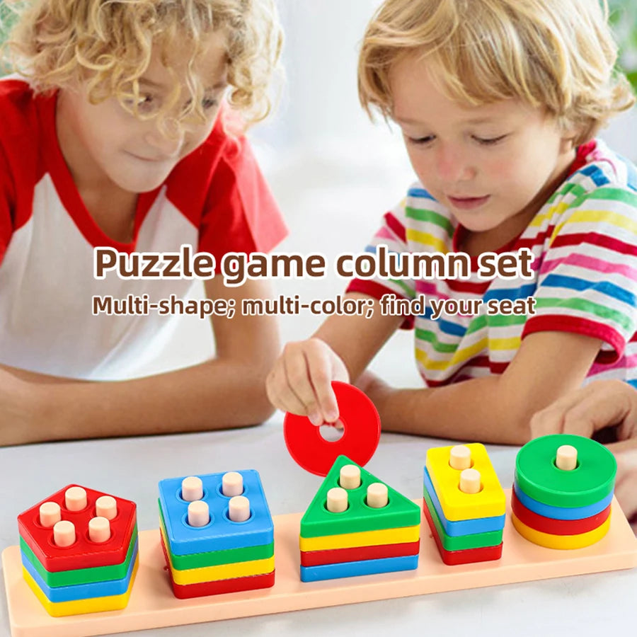 Geometric Building Blocks Set – Early Learning Educational Toys for Toddlers and Children’s Shape Recognition and Creativity