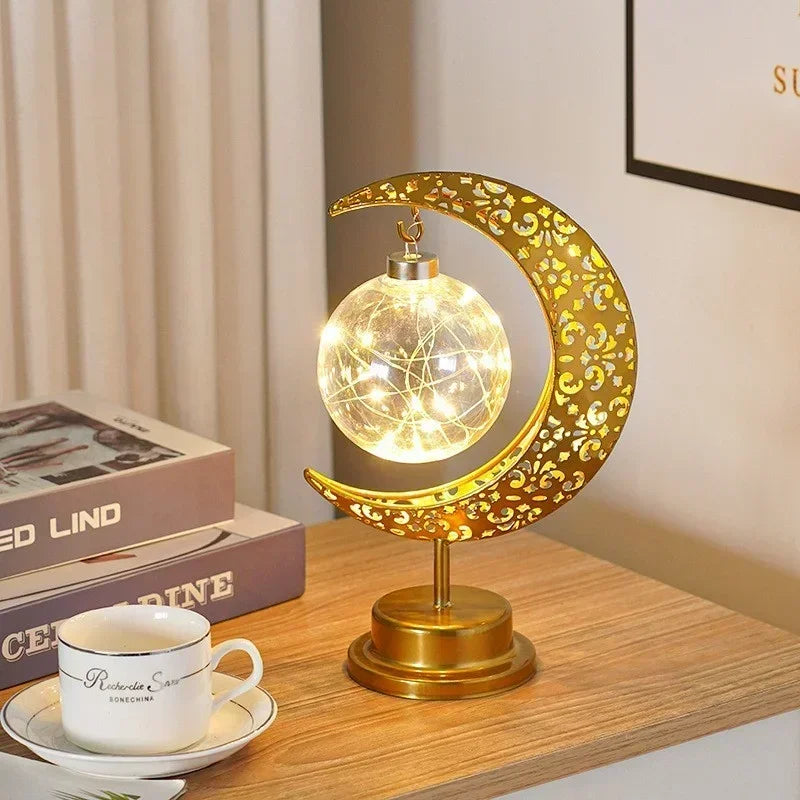 Mubarak Moon Castle Table Ornaments - 2024 Ramadan and Eid Al Adha Home Decoration for Islamic Festivals