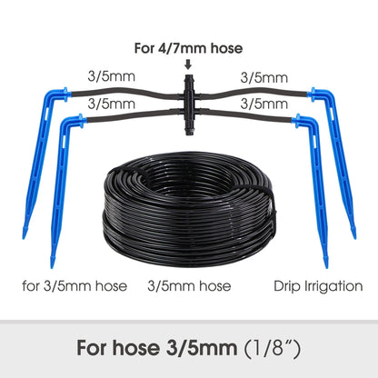 MUCIAKIE 4/2-Way Drip Irrigation System Kit – 100–10M 8L Watering Dripper Sprinkler for Potted Plants & Garden Use