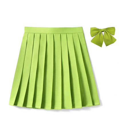 Women’s High Waist A-Line Skirt – Summer Harajuku Style Black Mini Pleated School Girl Uniform