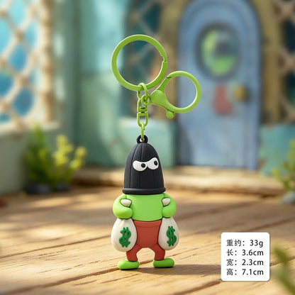 Bikini Bottom Ugly Fish Keychain - Colorful Cartoon Pendant for Car, Bag, and Festival Gifts