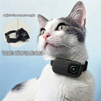 1080P Pet Collar Camera - Wireless Mini Video Recorder for Cats & Dogs, No WiFi Needed