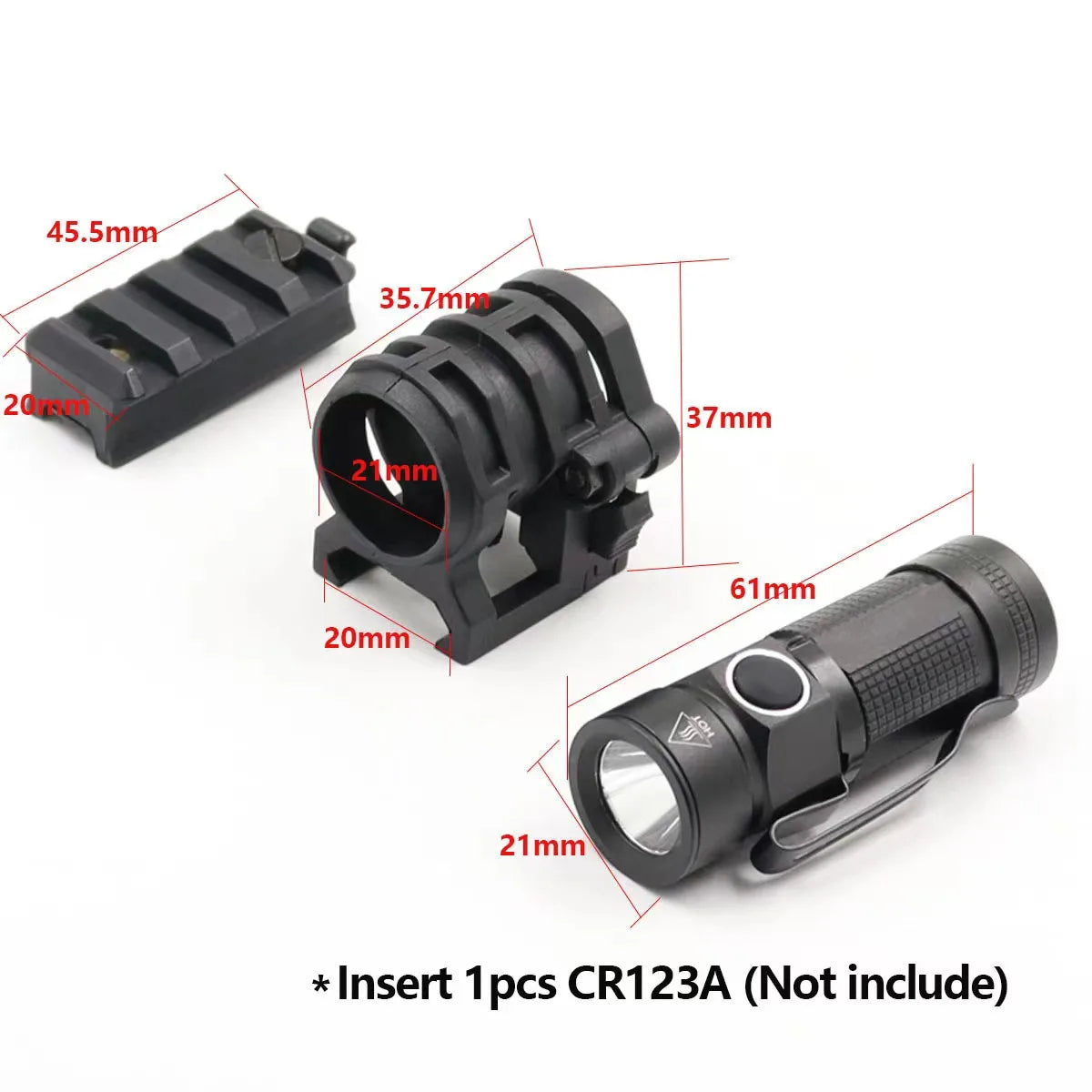 Tactical LED Flashlight Set - 3PCS Anti-Shock Outdoor Camping Helmet Light for Hunting & Emergency Use