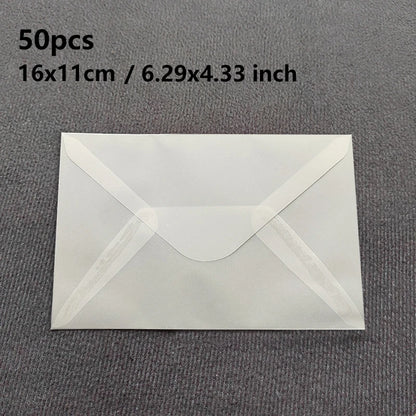 50 Pcs Blank Translucent Envelopes – for Invitations, Postcards, Gift Boxes, Wedding & Business Letters