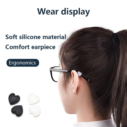 2 Pairs Heart Silicone Ear Hooks – Anti-Slip Eyeglasses Grip, Retainer Fastener Accessories