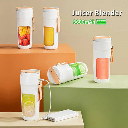 Mini Portable Electric Juicer: Fruit Blender and Extractor - Multifunctional Juice Maker for Smoothies and Mixes