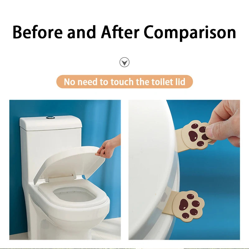 Cute Cartoon Toilet Handle - Cat Claw Lid Remover Tool for Easy Plastic Flip Cover Opening