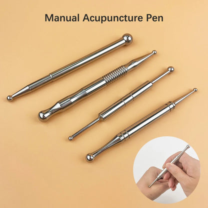 Manual Acupuncture Pen with Terahertz Energy Stone | Trigger Point Massager Stick for Face & Body Relaxation